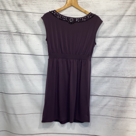 NWT purple w/beading dress Banana Republic MEDIUM - Picture 7 of 9